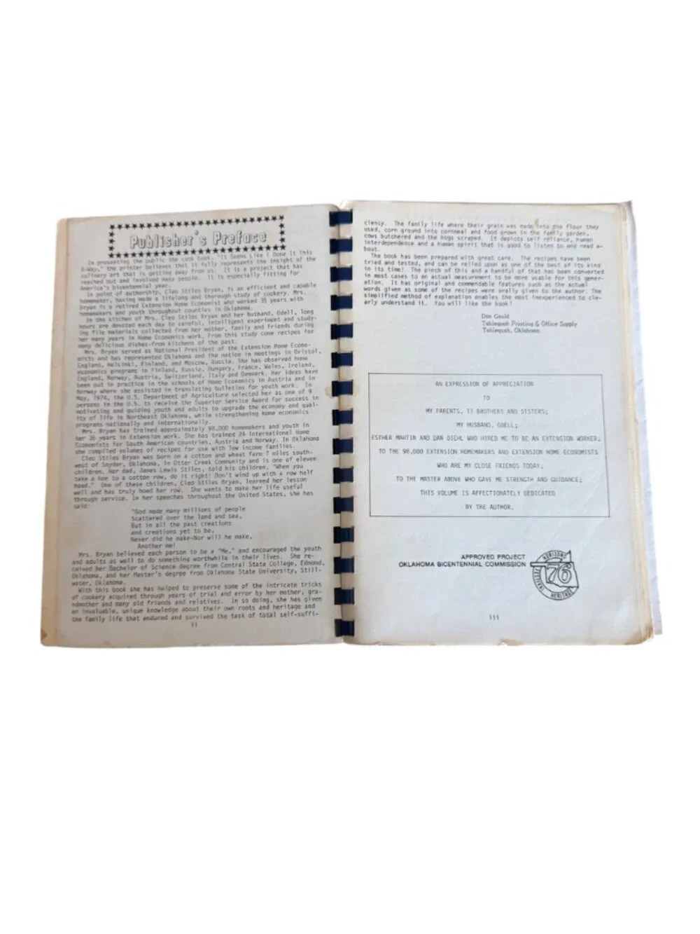 Seems Like I Done It This A Way Cookbook Cleo Stiles Bryan Signed 1976 Typed